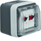 W.1 Double loudspeaker socket with cover complete IP55 grey