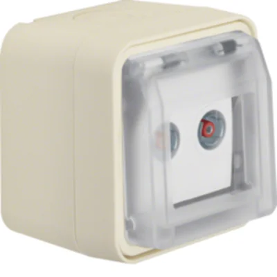 W.1 Gniazdo antenowe R+TV przelotowe 10dB z pokrywą kompletne IP55 białe