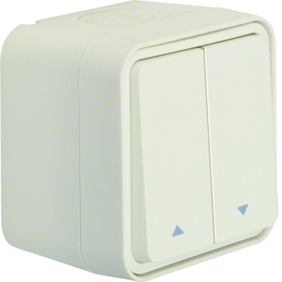 W.1 Interrupteur volet avec symboles "flèches", complet IP55 blanc