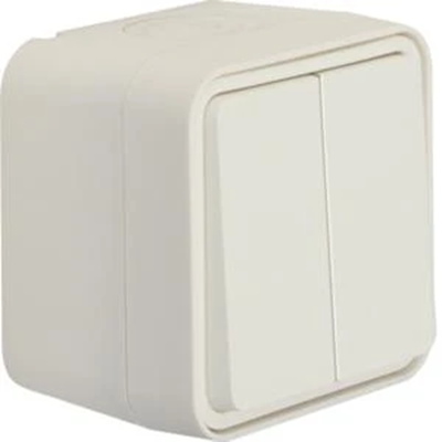 W.1 Interruptor de vela, terminales de entrada comunes, completo IP55 blanco