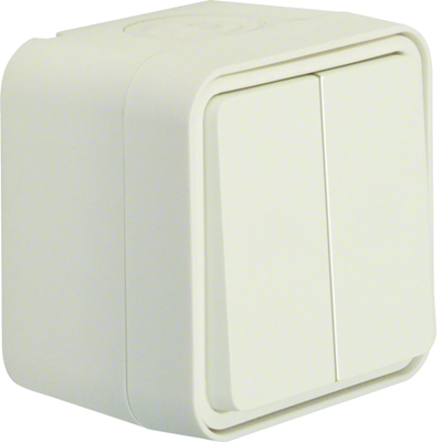 W.1 Interruptor tipo vela con pulsador, terminales de entrada separados, completo, IP55, blanco