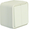 W.1 Interruptor tipo vela con pulsador, terminales de entrada separados, completo, IP55, blanco