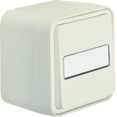 W.1 Interruptor universal con campo de descripción iluminado, completo IP55 blanco