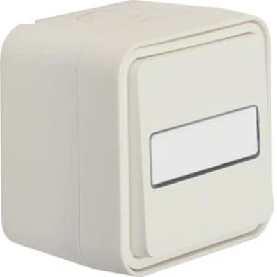 W.1 Interruptor universal con campo de descripción iluminado, completo IP55 blanco