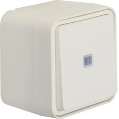 W.1 Interruptor universal con control retroiluminado, completo IP55 blanco