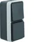 W.1 Interruttore universale con presa SCHUKO, verticale, completo, IP55, grigio