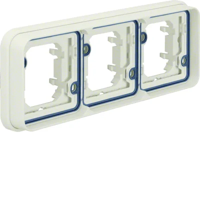 W.1 Marco horizontal de 3 elementos para empotrar IP55 blanco