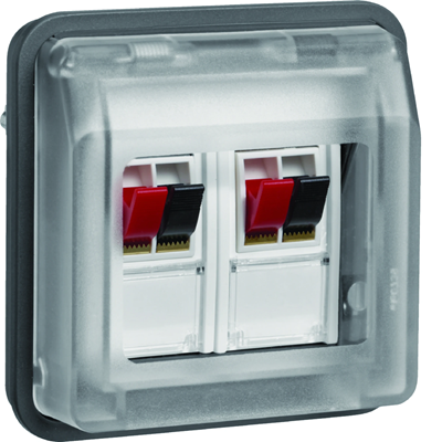 W.1 Module stereo double speaker socket grey