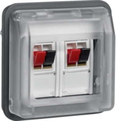 W.1 Module stereo double speaker socket grey