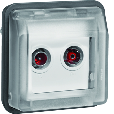 W.1 Pass-through RTV antenna socket module with cover IP55 grey