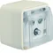 W.1 Presa antenna terminale R+TV+SAT con coperchio, completa IP55, bianco