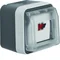W.1 Prise haut-parleur simple avec couvercle complet IP55 gris