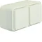 W.1 Prise Schuko 2P+T complète 2 voies horizontales 2 entrées IP55 blanc