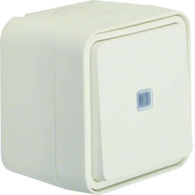 W.1 Pulsador universal con retroiluminación, completo IP55, blanco