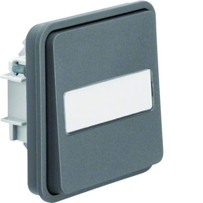 W.1 Pulsante unipolare con campo descrittivo illuminato IP55 grigio