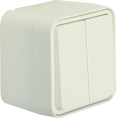 W.1 Push-button switch, separate input terminals, complete IP55 white