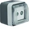 W.1 R+TV end socket with cover complete IP55 grey