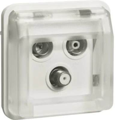 W.1 RTV-SAT terminal socket module with cover IP55 white