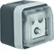 W.1 R+TV+SAT Anschlussdose mit Abdeckung komplett IP55 grau