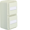W.1 Schuko 2P+E complete double vertical socket with description field IP55 white