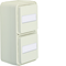 W.1 Schuko 2P+T complet double prise verticale avec champ descriptif IP55 blanc
