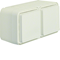 W.1 Schuko socket 2P+E complete 2-way horizontal 2 inputs IP55 white