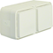 W.1 Schuko-Steckdose 2P+E komplett 2-Wege horizontal 4 Eingänge IP55 weiß