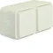W.1 Schuko-Steckdose 2P+E komplett 2-Wege horizontal 4 Eingänge IP55 weiß