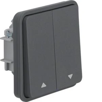 W.1 Shutter switch with "arrow" symbols printed IP55 grey