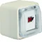W.1 Single loudspeaker socket with cover complete IP55 white