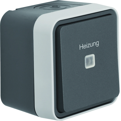 W.1 Universal connector with "Heizung" print complete IP55 grey