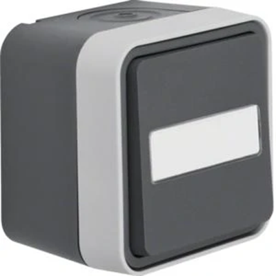 W.1 Universal push-button switch with illuminated description field complete IP55 grey