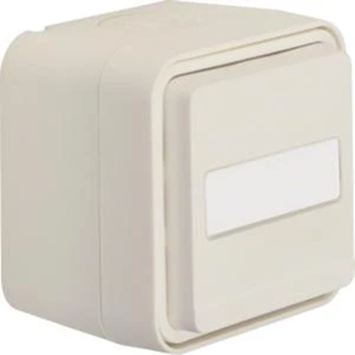 W.1 Universal push-button switch with illuminated description field complete IP55 white