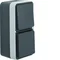 W.1 Universal switch with grounded socket, vertical, complete, IP55, gray