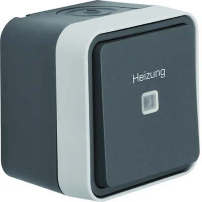 W.1 Universalstecker mit „Heizung“-Aufdruck komplett IP55 grau