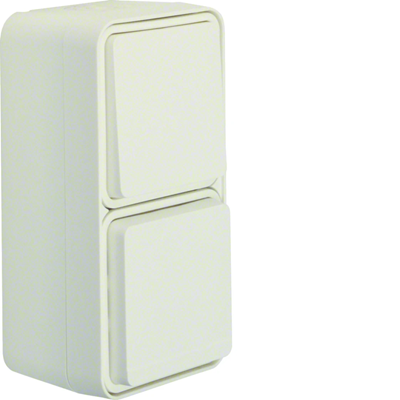 W.1 Universalstecker mit SCHUKO-Steckdose, vertikal komplett IP55 weiß