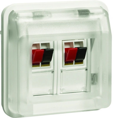 W.1 White double stereo speaker socket module