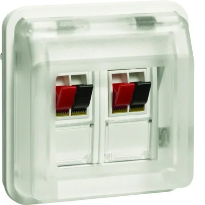 W.1 White double stereo speaker socket module