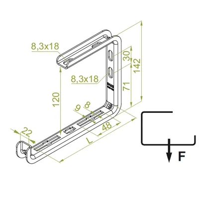 Wall and ceiling bracket WSS100