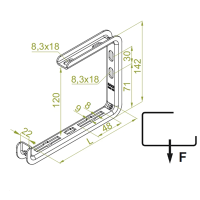 Wall and ceiling bracket WSS50