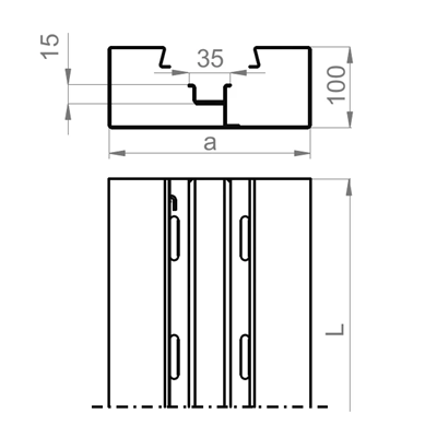 Wall channel, KS170H100/2