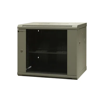 Wall-mounted cabinet, 19'', 9U, depth 450mm, unassembled, RAL 7035