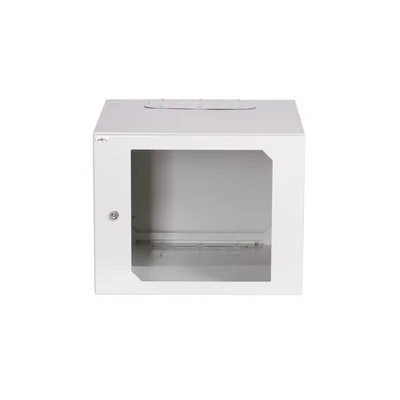 Wall-mounted cabinet 19 9Ux600x600 mm IP 54, solid side walls, glass door, interior, RAL 7035