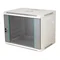 Wall-mounted rack cabinet 19 18U 600x450, undivided, single-leaf glass door, solid back panel, lockable side panels, gray Q-LANTEC