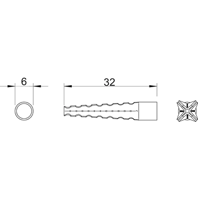 Wall plug 6x32mm MD 6 GTP (100pcs)