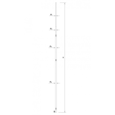 Wand- und Schornstein-Blitzschutzmast H=6M