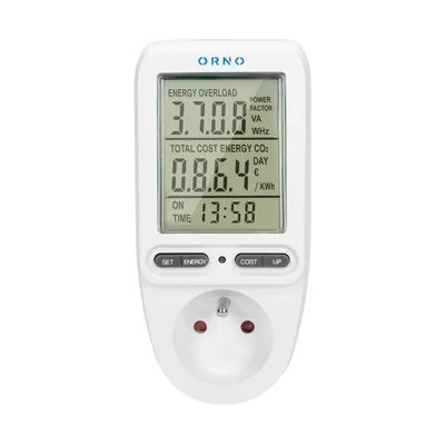 Wattmeter, Energierechner mit LCD-Anzeige, weiß