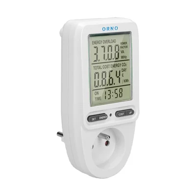 Wattmeter, Energierechner mit LCD-Anzeige, weiß