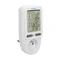 Wattmeter, energy calculator with LCD display, white