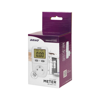 Wattmeter, energy calculator with white LCD display